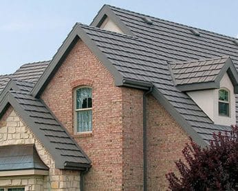 Metal roof on house